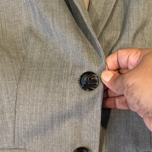 J Crew Wool Blend Blazer Jacket Petite 00P Gray Classic Career Academia Capsule - Picture 3 of 14